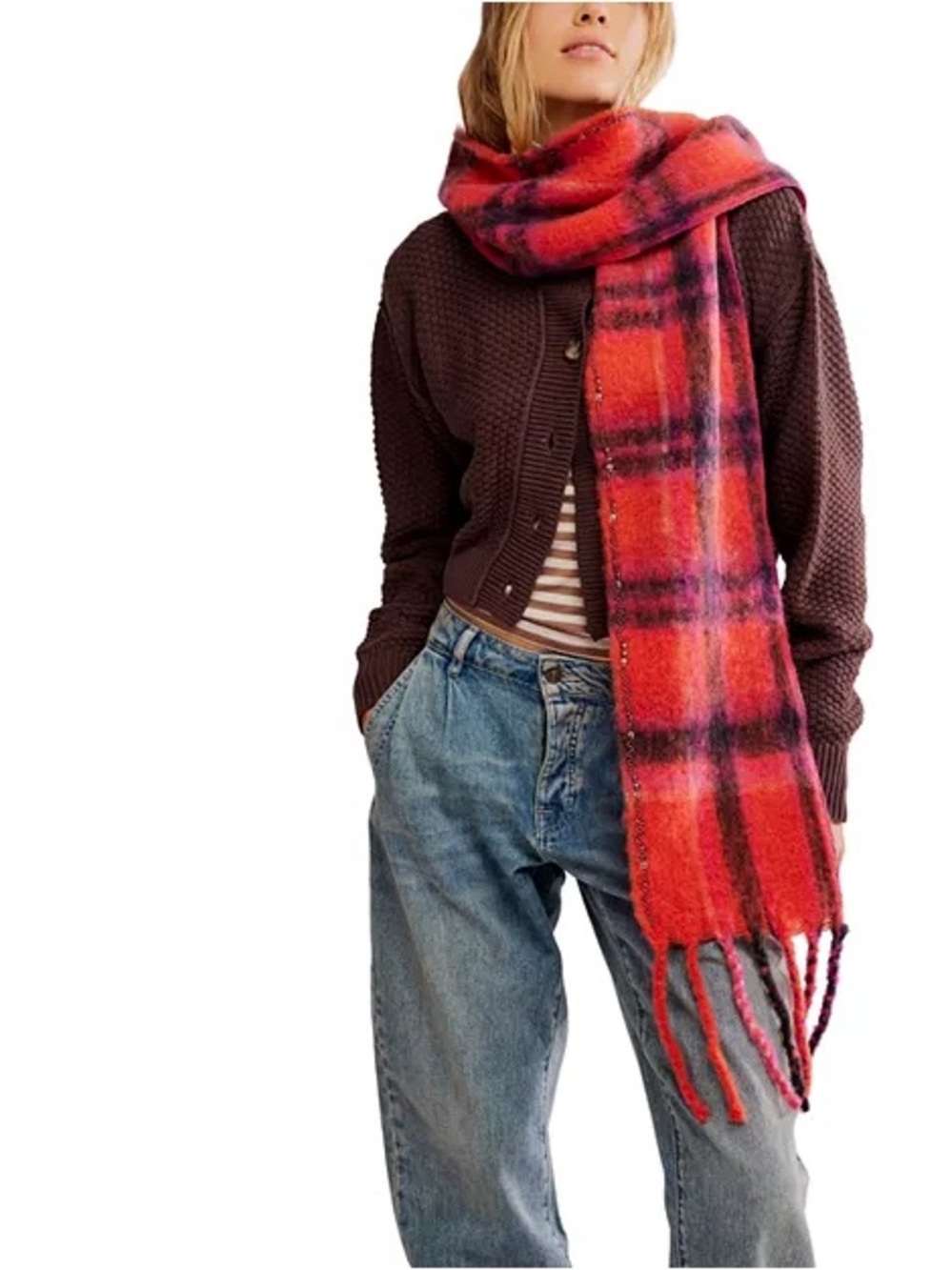 NWT FREE PEOPLE Highland Plaid Scarf